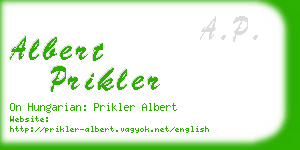 albert prikler business card